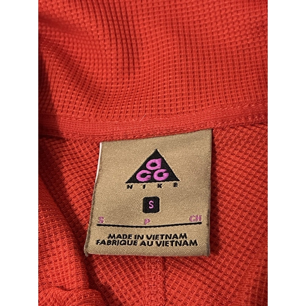 Vintage Nike Pullover Womens Small Orange Thermal 1/4 Zip ACG Wool Blend - Picture 2 of 9
